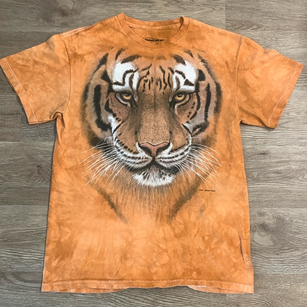 The Mountain Orange Tiger Face Short Sleeve Tee
